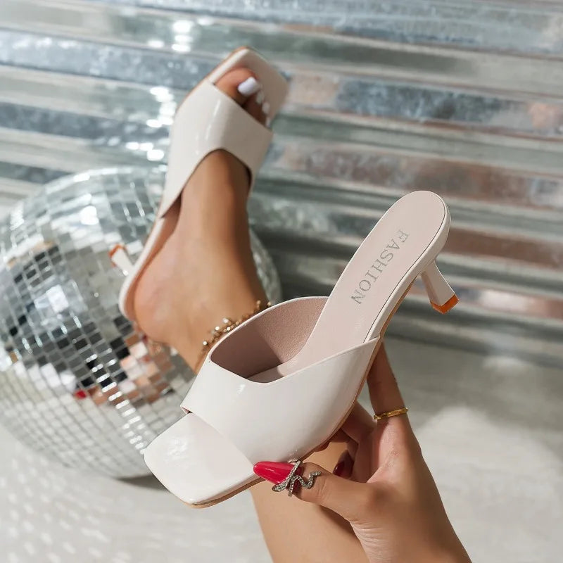 LBSFY -Elegant Women High Heel Sandals Summer New Fashion Square Toe Open Toe Women Elegant Casual Comfortable Black High Heel Sandals