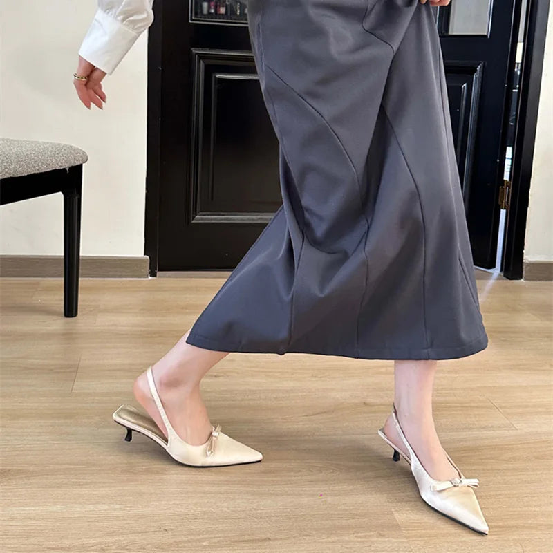 LBSFY  - Luxury Summers Pointed Toe Women's Sandals Fashion Crystal Singbacks Mules Shoes Ladies Elegant Low Heel Sandalias