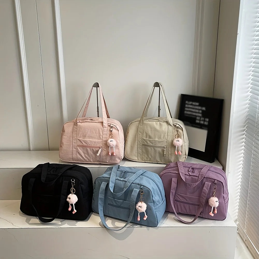 LBSFY -Large Capacity Nylon Bag Women's New Fashion Casual One-Shoulder Travel Luggage College Commuter Tote Bag