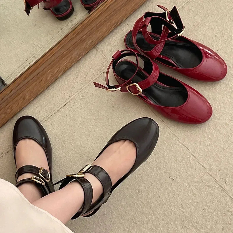 LBSFY  -  Soft Sole Ankle Strap Flat Mary Jane Shoes Women Belt Buckle Fashion Comfy Casual Shoes 2025 New Footwear Women Zapatos De Mujer