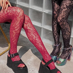 Lbsfy Women Gothic Tights Pantyhose Striped Pattern Stockings Black Nightclub Stockings Pantyhose Fantasy Fancy Tights for Women