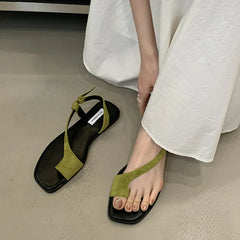 LBSFY  -Brand Design Women Flat Sandals Clip Toe Sandals Leisure Outside Beach Shoes Lady Fashion Summer Footwear Mujer