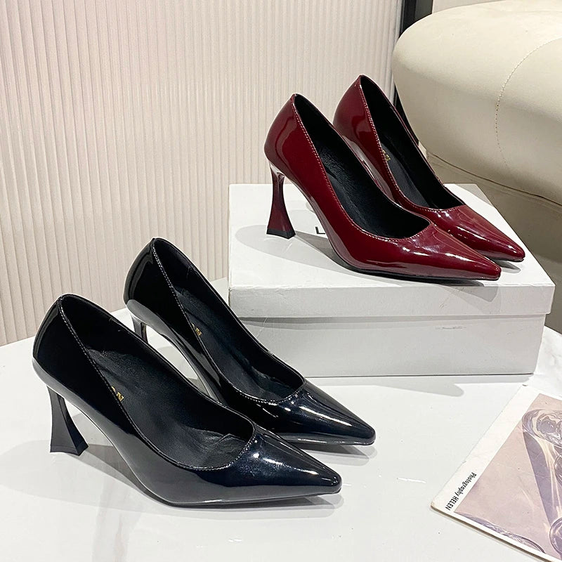 LBSFY -New Style Women's Fashion Leopard Ladies Slip on Women's High Heels Fashion Party Pumps Women Pointed Toe Super High Shoes Women