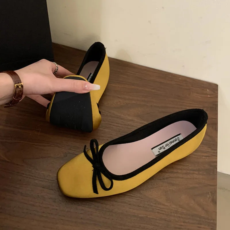 LBSFY -New Brand Women Flats Round Toe Shallow Slip On Ladies Casual Ballet Shoes Soft Leather Eelgant Dress Shoes Mujer