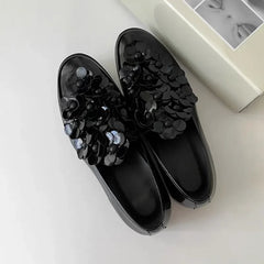 LBSFY  -  High Quality Thick Heeled Casual Shoes for Women Korean Style Fashion Shallow Mouth Flower Women Shoes Zapatos De Mujer 2024
