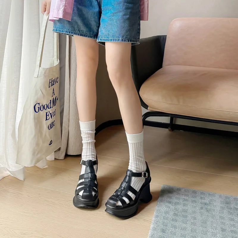 LBSFY  -  Fashion Sandals Women's New High Quality True Leather Thick Sole Roman Sandals Modern Summer Open Women's Shoes