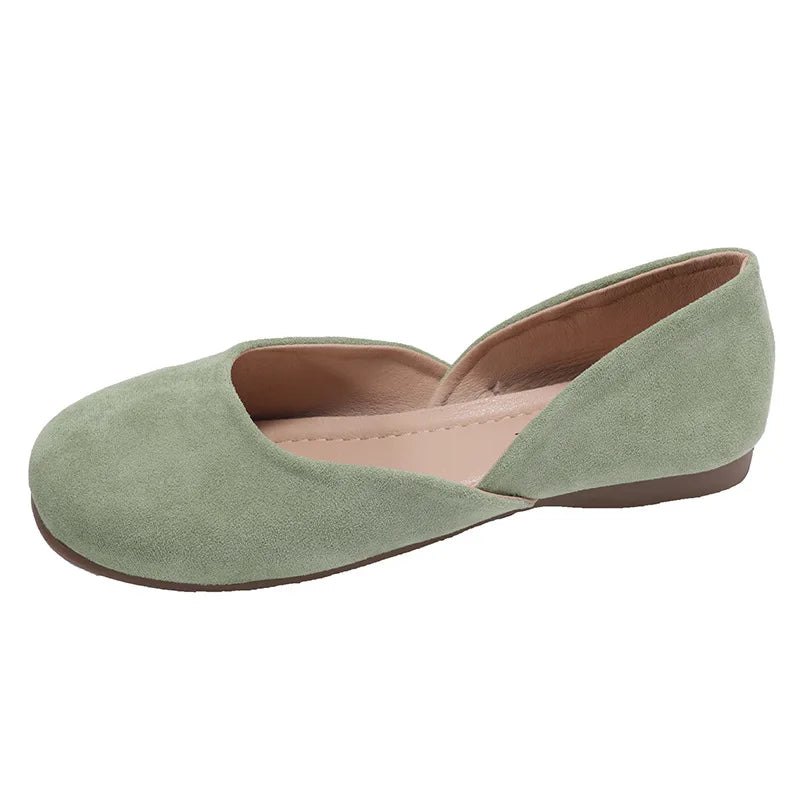 LBSFY -Splicing Square Toe Mules Shoes for Women Suede Flats 2025 Spring Autumn Slip on Designer Fashion Solid Color Casual Loafers