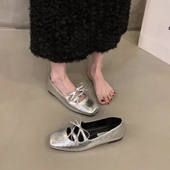 LBSFY -Sweet Double Bowknot Women Mary Jane Shoes New Square Toe Dress Flat Shoe Ladies Red Soft Sole Shoes Zapatos