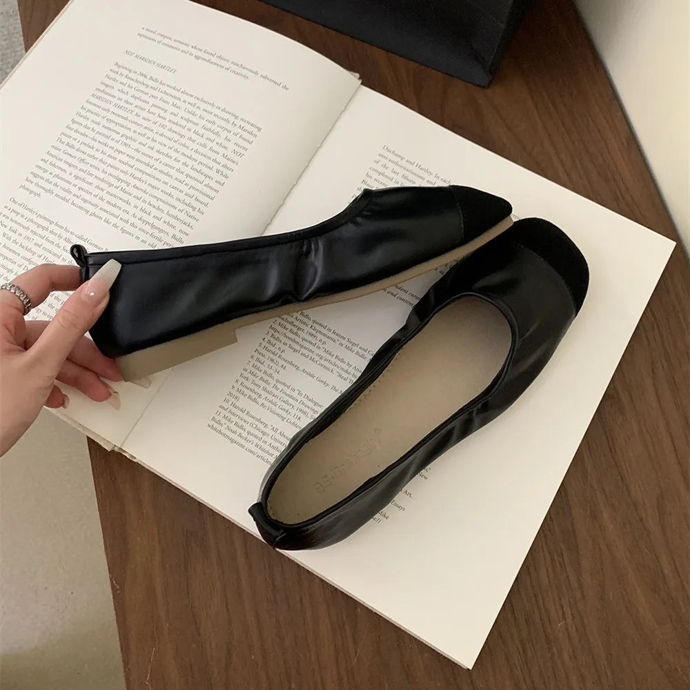 LBSFY -New Women Flats Fashion Round Toe Bow-knot Slip On Ballerinas Shoes Soft Flat Ladies Casual Dress Ballet Shoes