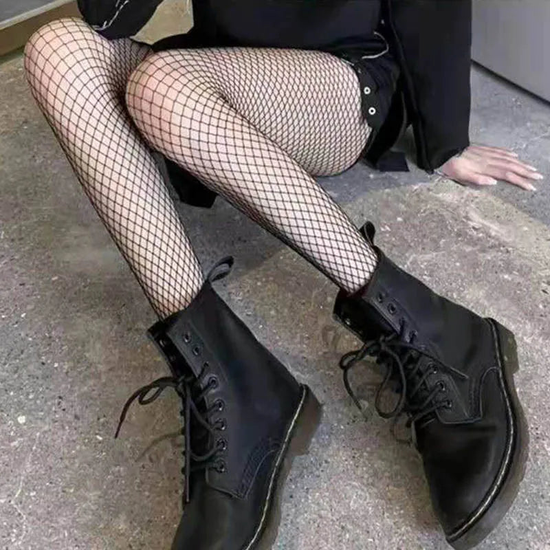 Lbsfy Women Summer Sexy White High Waist Fishnet Stocking Lolita Tights Panty Knitting Pantyhose Mesh Lingerie Cosplay Accessories