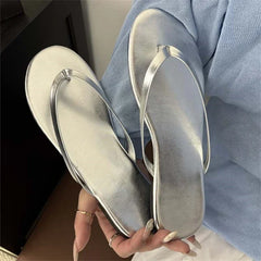 LBSFY -2025 Summer Clip Toe Flat Heels Slippers Women Casual Beach Shoes Concise Candy Color Flip Flops Zapatos De Mujer
