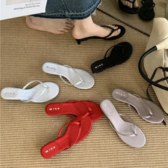 LBSFY -Summer New Brand Women Slipper Fashion Narrow Band Ladies Casual Slides Outdoor Dress Flat Heel Vacation Sandal