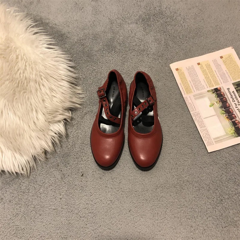 LBSFY  -  2024 Spring Women Grandma's Flat Shoes Fashion Round Toe Shallow Slip On Female Casual Mary Jane Shoes Soft Flat Heel Zapatos