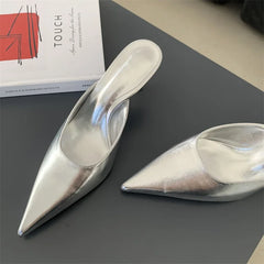 LBSFY -Spring New Brand Women Slipper Pointed Toe Slip On Ladies Mules Thin Low Heel Outdoor Dress Sandal Shoes