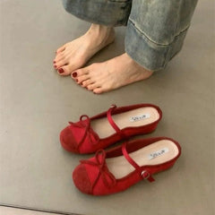 LBSFY -Women's Bow Toe Half Slippers Summer Non-Slip Inner Heightening Mary Jane Shoes for Women Soft Soled Breathable Sandals Slippers