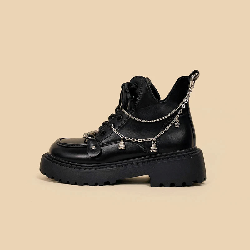 LBSFY  -   Design Fashion Ladies Platform Boots for Girls Female Students Kawaii Black Ankle Boots Women