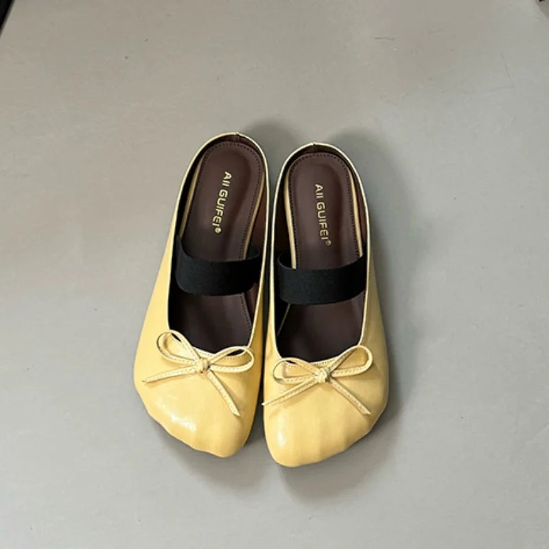 LBSFY -Brand Women Slippers Slip On Grandma Shoes Woman Round Toe Retro Moccasins Outdoor Slides Ladies Soft Ballet Shoes