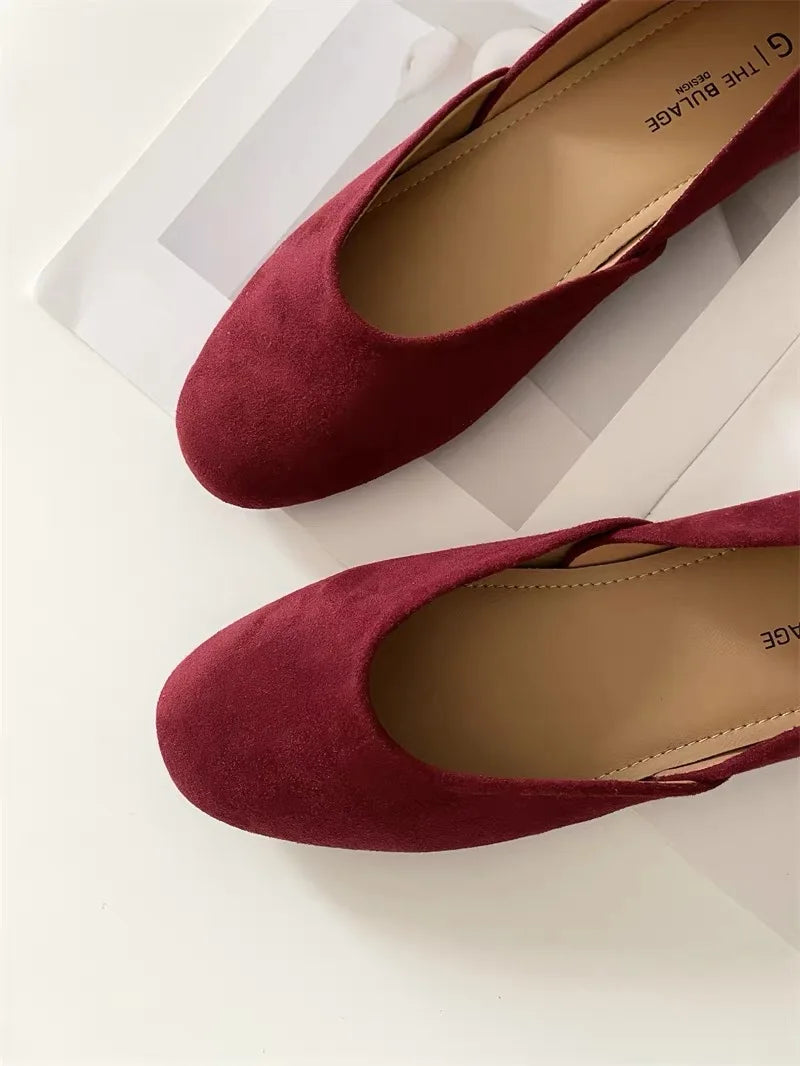 LBSFY -Women Suede Loafers Flat Heel Shallow Female Shoes Spring Summer Square Toe Basic Concise Women Loafers Casual Slip on Boat