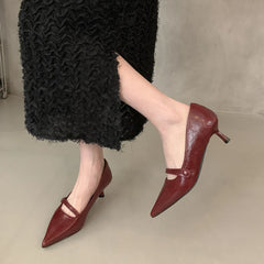 LBSFY  -Spring Women Pumps Shoes Fashion Pointed Toe Slip On Ladies Elegant Single Shoes Thin Low Heel Dress Pumps Shoes M