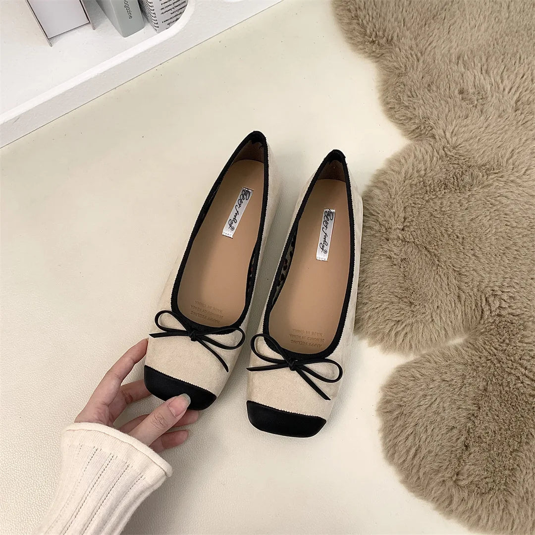 LBSFY -New Women Flat Shoes Fashion Round Toe Ladies Elegant Ballerinas Shoes Casual Slip On Mary Jane Shoes Mujer