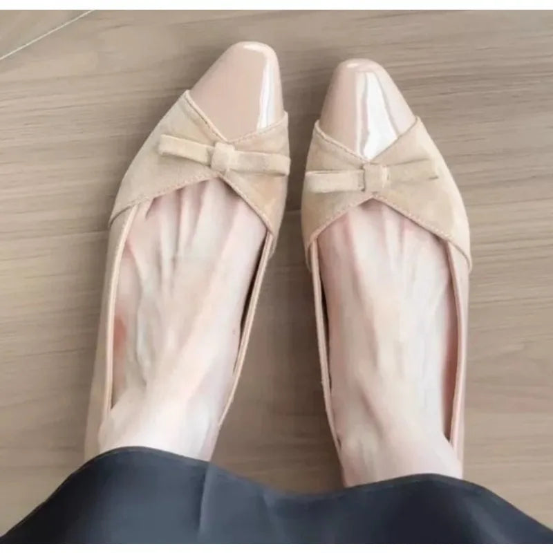 LBSFY -New Women's Winter Flats Solid Color Basic Simple Style Flat Shoes for Women Pointed Toe Black Flats for Women Dressy Comfort