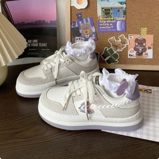 LBSFY  -  Kawaii Women Sneakers  Korean Fashion Daily Wear Patchwork Vulcanize Shoes Casual All-match Mujer Sports Shoes