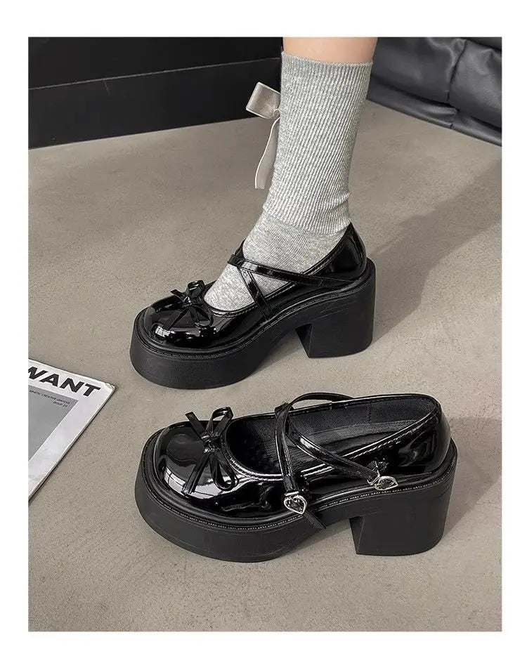 LBSFY -Mary Janes Women's Slip-On oes Spring Summer New  Knot Low Cut Single oes Lolita Japanese JK Sle Casual Faion