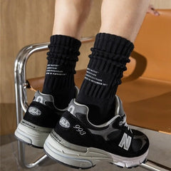 Lbsfy Vintage Simple Letter Socks for Men Women Soft Breathable Sports Socks Autumn Winter Solid Color Casual Versatile Stacked Sock