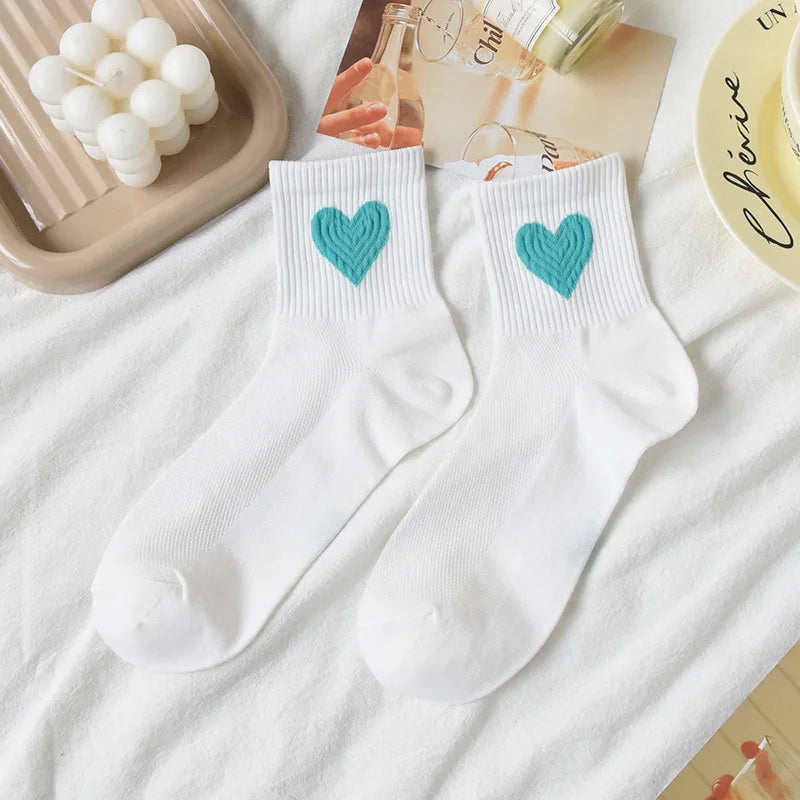 Lbsfy Women Summer Low Tube Socks Thin Female Breathable Mesh Cute Japanese Sweet Style Love College Short Cotton Girls Sports Socks