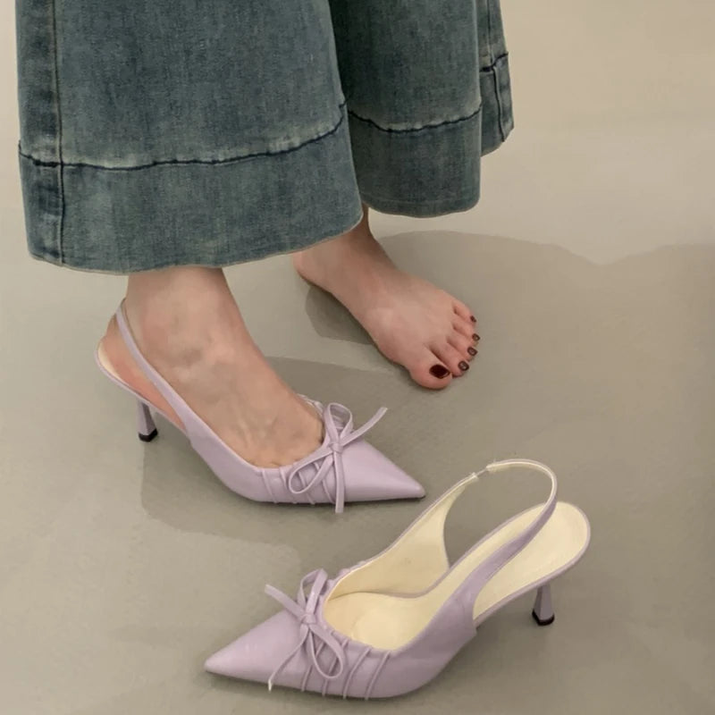 LBSFY  Summer Women's High Heel Sandals Fashion Candy Color Cover Toe Shoes Ladies Eelgant Slip On Party Shoes