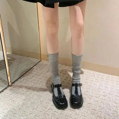 LBSFY  -  Mary Jane Shoes Women Black pu Leather Buckle Round Toe Low Heel Loafers Shoes