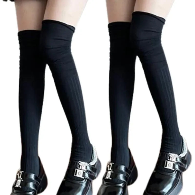 Lbsfy 1/3pairs Autumn Long Tube Socks Thermal Warm Stocking Female Trendy Casual Thigh High Striped Leggings Trendy Over The Knee Sock