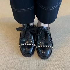 LBSFY  -  Women tassel oxford Spring shoes leather loafers for woman sneakers female oxfords ladies single shoes 2025 summer shoes