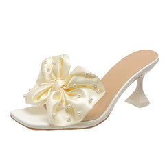 LBSFY  -  Women Pumps Fashion Bow Design Cute Women Slippers Peep Toe High Heels Shoes Party Shopping Shoes Chaussure Femme