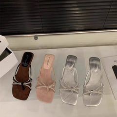 LBSFY -New Style Fashion Women's Leopard Narrow Band Women Sandals Fashion Wedges Heel Shoes Ladies Casual Dress Sandals Zapatos Mujer