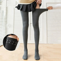 Lbsfy Black White Soild Color Long Stockings Women Over Knee Thigh High Over The Knee Stockings Lolita Ladies Warm Knee Socks
