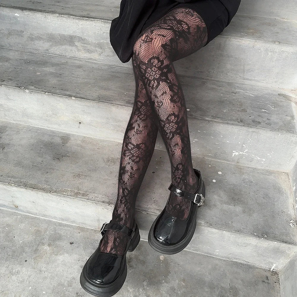 Lbsfy Women Gothic Tights Pantyhose Striped Pattern Stockings Black Nightclub Stockings Pantyhose Fantasy Fancy Tights for Women
