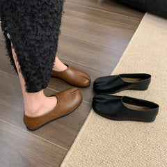 LBSFY -Women Tabi Ninja Slip On Flats Split Toe Slippers Round Toe Shallow Lazy Slip On Boat  Mules Shoes Soft Loafers Mujer