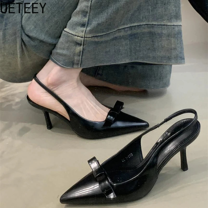 LBSFY  Summer High Heel Women Sandals Shoes Fashion Pointed Toe Singbacks Shoes Ladies Elegant Stripper Party Sandalias