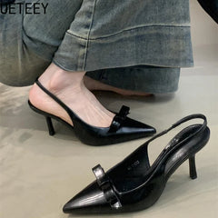 LBSFY  Summer High Heel Women Sandals Shoes Fashion Pointed Toe Singbacks Shoes Ladies Elegant Stripper Party Sandalias