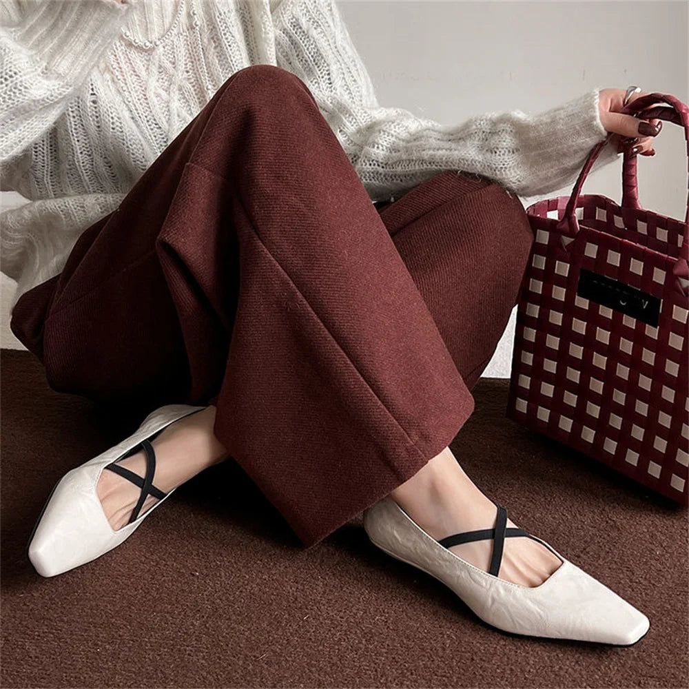 LBSFY  -   Women Sexy Pointed Toe Low Heel Pumps Sexy Horsehair Suede Leather Party Street Fashion Women's Shoes Pumps