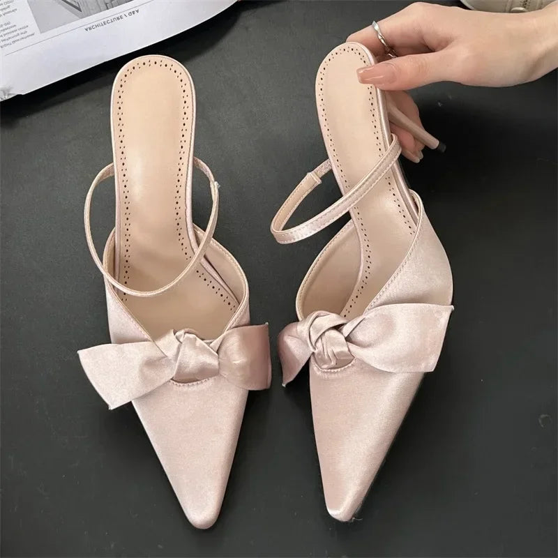 LBSFY -Design Style Butterfly-knot Thin High Heels Women Pumps Fashion Pointed Toe Banquet Wedding Female Shoes