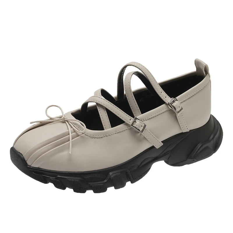 LBSFY -Summer Chunky Women Sports Shoes Fashion Shallow Butterfly-knot Platform Flat Shoes Ladies Casual Outdoor Mary Jane Shoes 2025
