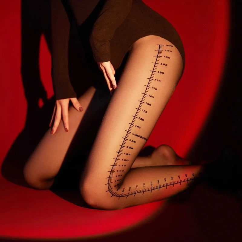 Lbsfy Women Japanese Letter Stockings Nightclub Party Accessories JK Sexy Diamonds Fishnet Underwear Pantyhose Printed Designer Tights