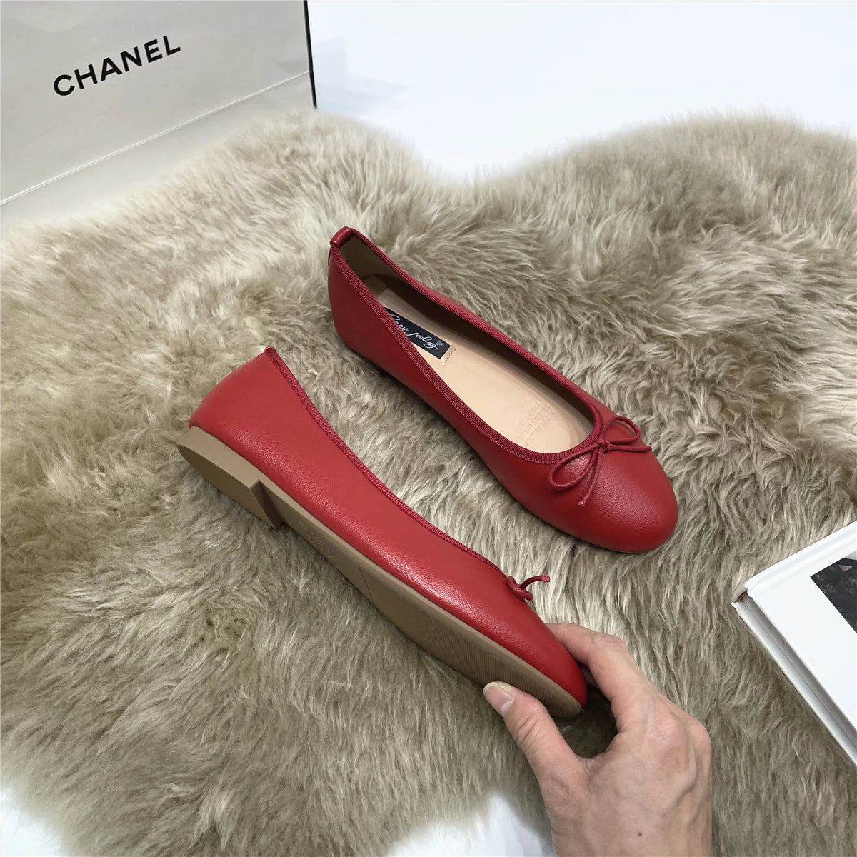 LBSFY -Women Flats New Slip On Flat Loafers Patchwork Square Toe Shallow Ballet Shoes knitting Casual Flat Shoes Ballerina