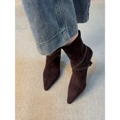 LBSFY -Autumn Fashion Elastic Slim Women Ankle Boots Fashion Party Stripper Female Shoes Ladies High Heel Short Botas Para Mujer