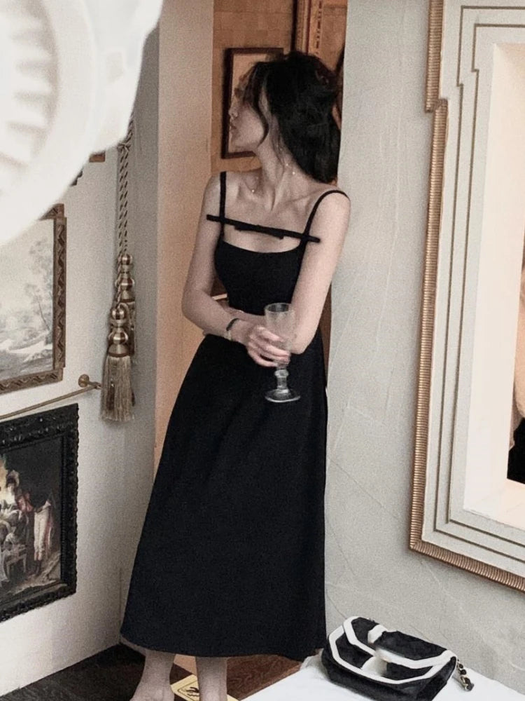 LBSFY -Summer Y2K Spaghetti Strap Evening Party Dresses Solid Elegant Sleeveless Sexy A-line Short Dress One Piece Vestido Mujer