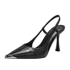 LBSFY -Summer Women Heels Sandals Red Pointed Slingback Sandals Shoes Green Black Purple Kitten Heels Party Prom Ladies Stilettos