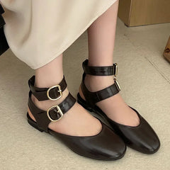 LBSFY  -  Soft Sole Ankle Strap Flat Mary Jane Shoes Women Belt Buckle Fashion Comfy Casual Shoes 2025 New Footwear Women Zapatos De Mujer