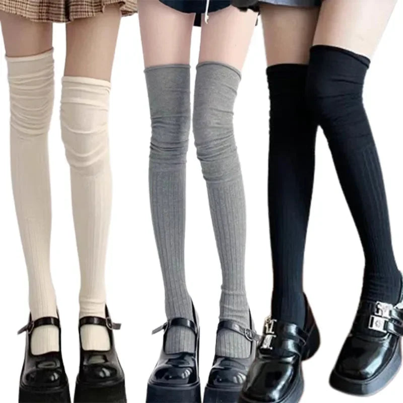 Lbsfy 1/3pairs Autumn Long Tube Socks Thermal Warm Stocking Female Trendy Casual Thigh High Striped Leggings Trendy Over The Knee Sock